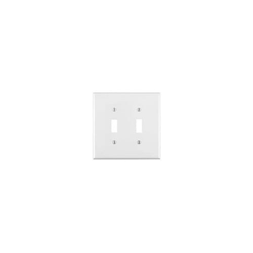 Leviton 2-Gang Toggle Device Switch Wall Plate Midway in White